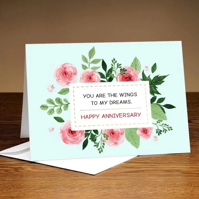 Personalised Wings To My Dreams - Anniversary Card