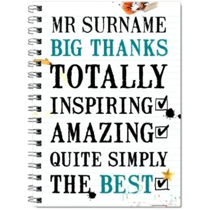 Personalised Notebook - Thank you Teacher