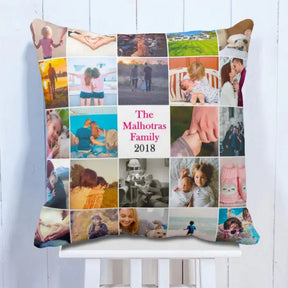 Personalised Family 24 Photo Cushion