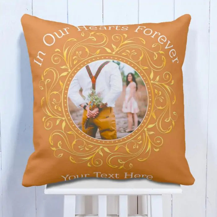 Personalised In Our Hearts Photo Cushion