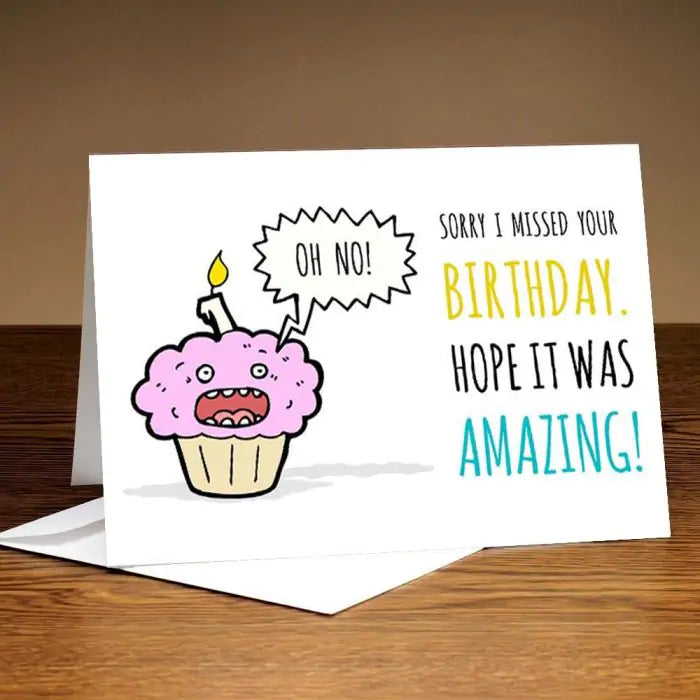 Personalised Happy Belated Birthday Card