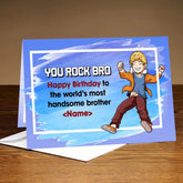 Personalised You Rock Bro Birthday Greeting Card