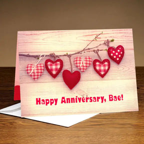 Personalised Happy Anniversary Bae Greeting Card