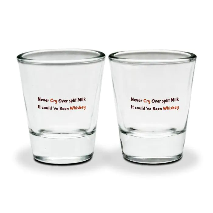 Set Of 2 - Never Cry Shot Glasses