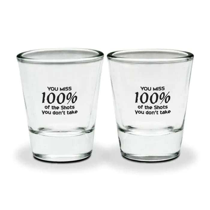 Set Of 2 - 100% Shot Glasses