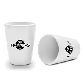 Set Of 2 - Sip Happens Shot Glasses