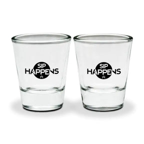 Set Of 2 - Sip Happens Shot Glasses