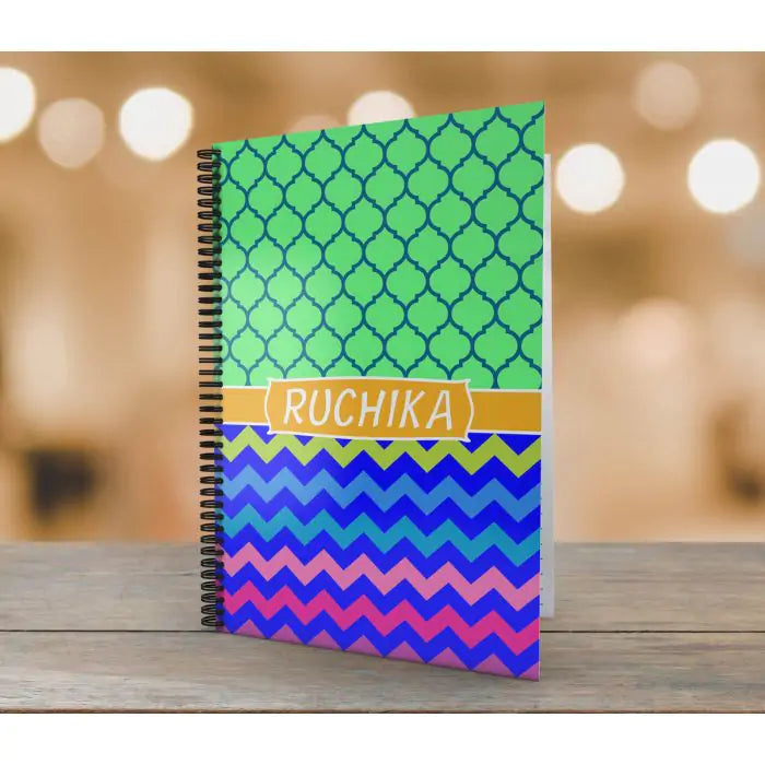 Cheveron Print Personalised Notebook