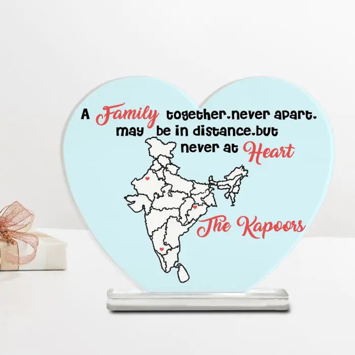 Personalised Family Love Heart Acrylic Plaque