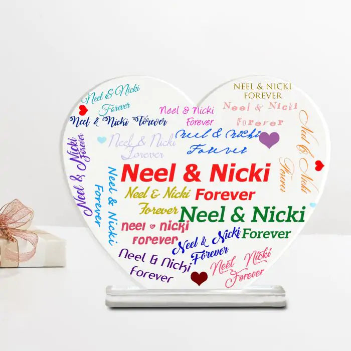 Personalised Forever Forever Heart Acrylic Plaque-1