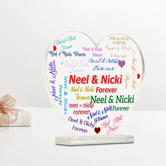Personalised Forever Forever Heart Acrylic Plaque-2