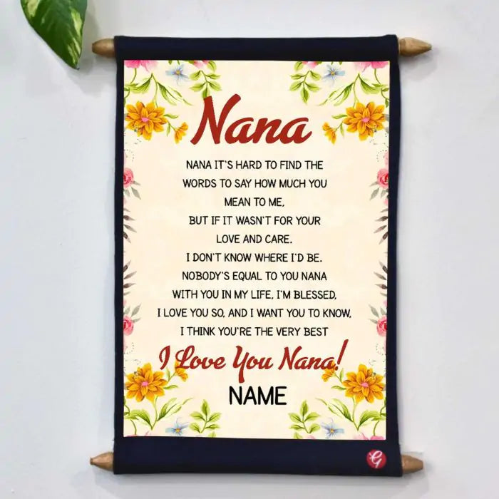 Personalised I Love You NANA Scroll