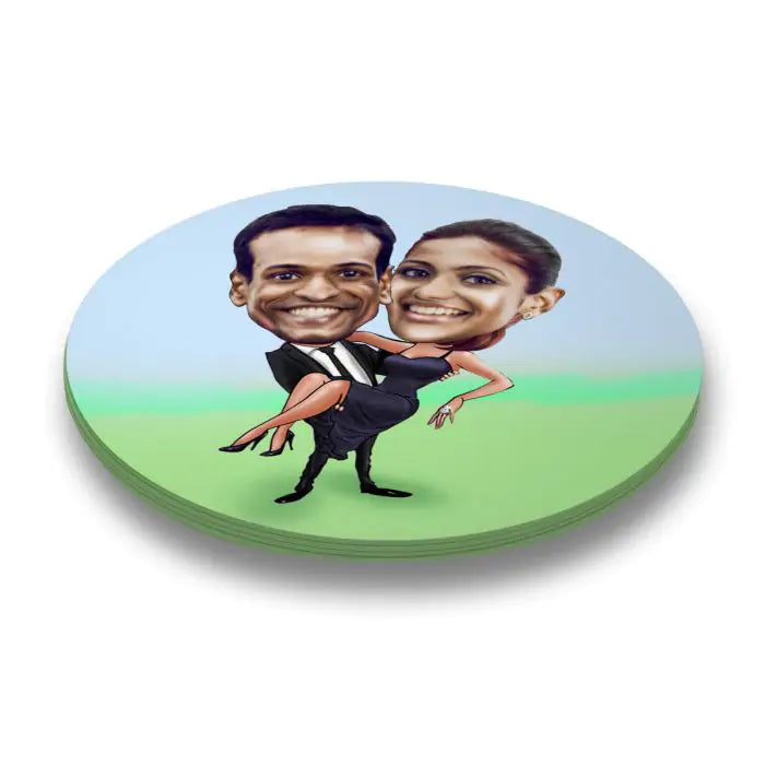 Personalised Wrap Me Up Caricature  Coasters - Set of 4