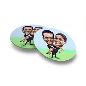 Personalised Wrap Me Up Caricature  Coasters - Set of 4
