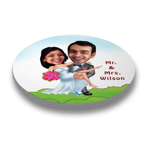 Personalised Mr & Mrs Caricature  Coasters - Set of 4