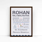 Personalised Baby Boy Birth Details Poster
