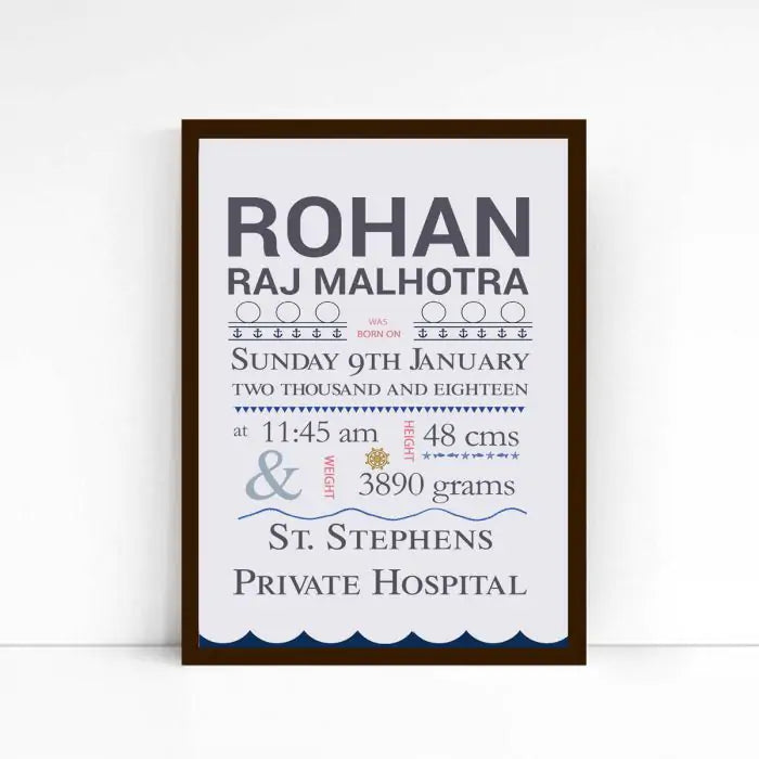 Personalised Baby Boy Birth Details Poster-1