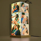 Personalised Glowing Tower Lamp With Wooden Base