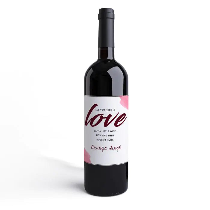 Personalised All You Need Is Love Wine Label - Set of - 3
