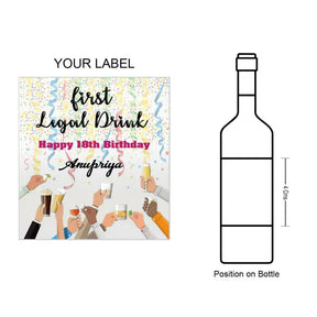 Personalised 18th Birthday Wine Label - Set of - 3-4