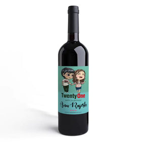 Personalised 21st Birthday Wine Label - Set of - 3-1