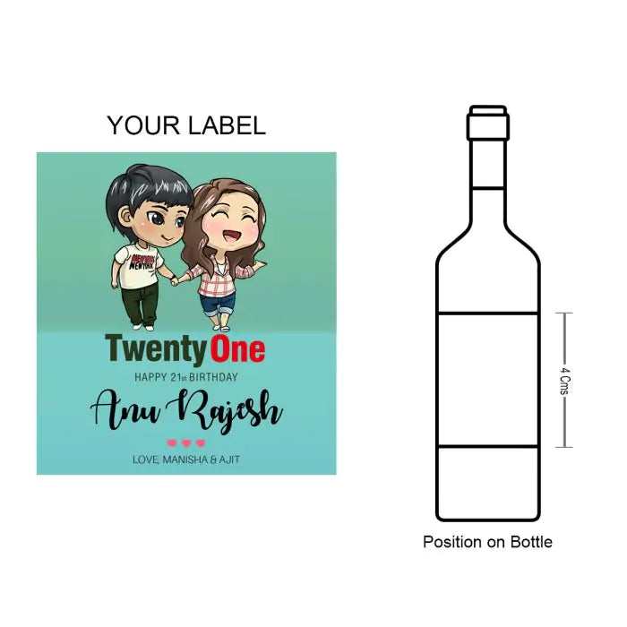 Personalised 21st Birthday Wine Label - Set of - 3