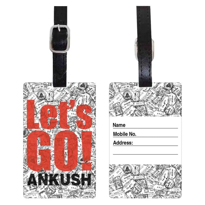 Let's Go Personalised Luggage Tag