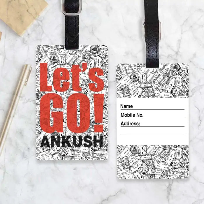 Let's Go Personalised Luggage Tag