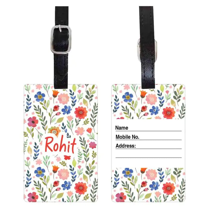 Floral Print Personalised Luggage Tag