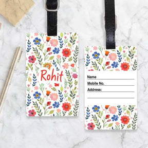 Floral Print Personalised Luggage Tag