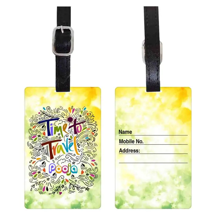 Time To Travel Personalised Luggage Tag