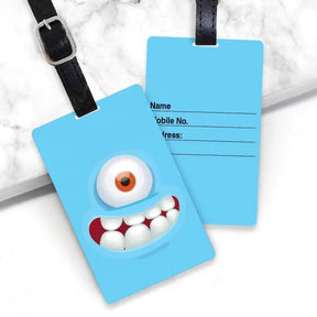 Personalised Blue Monster Luggage Tag