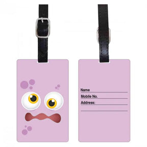 Personalised Pink Monster Luggage Tag