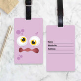 Personalised Pink Monster Luggage Tag