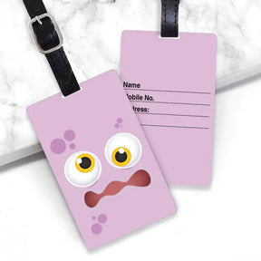 Personalised Pink Monster Luggage Tag