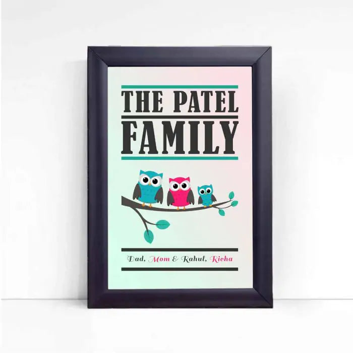 The Owl Clan Personalised Family Poster Frame