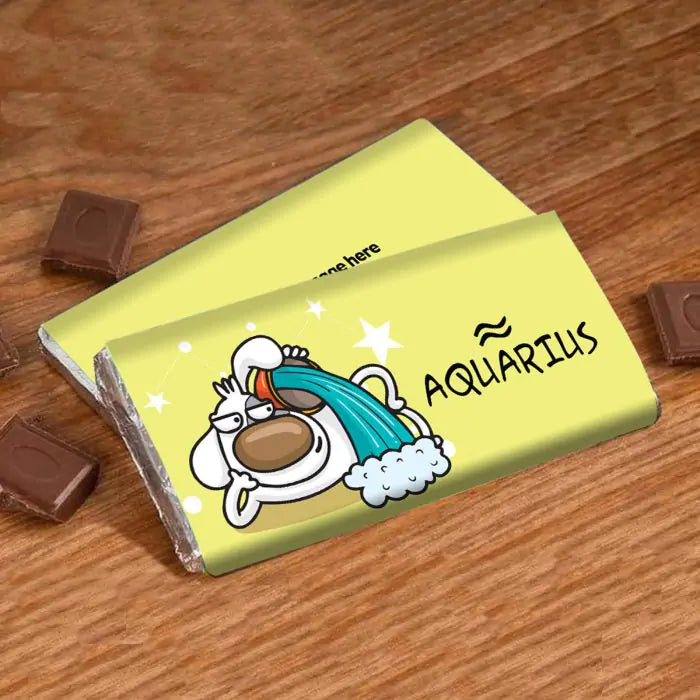 Cute Aquarius Personalised Choco Bar