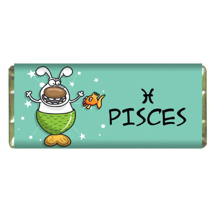 Cute Pisces Personalised Choco Bar