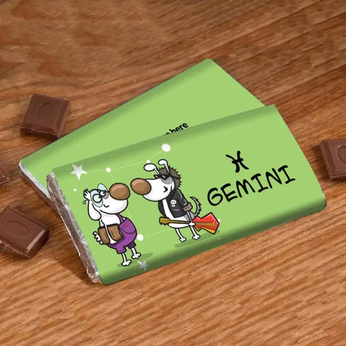 Cute Gemini Personalised Choco Bar