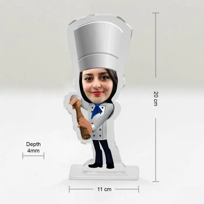 Personalised Lady Chef Picture Stand