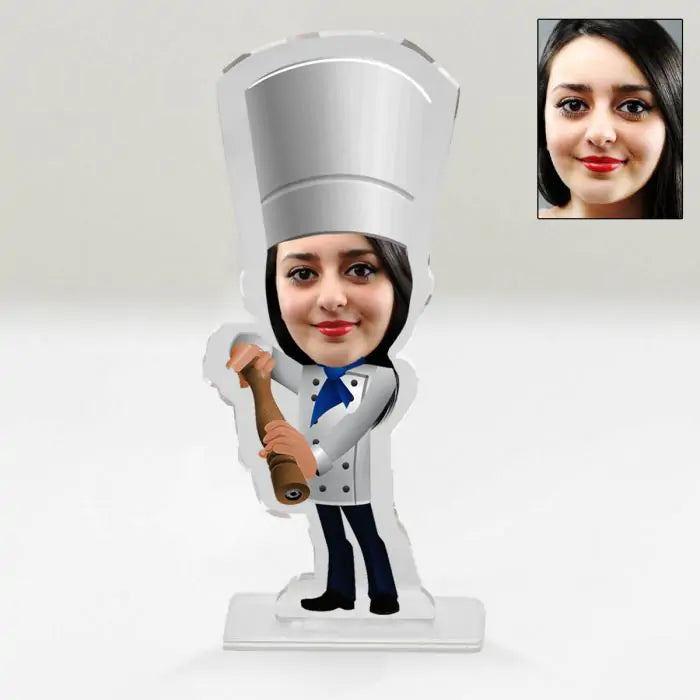 Personalised Lady Chef Picture Stand-1