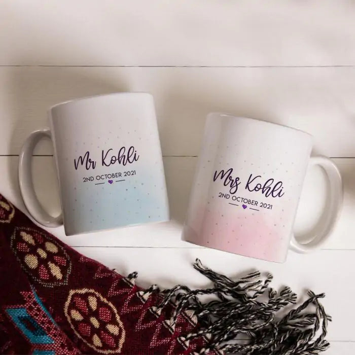 Mr & Mrs Personalised Wedding Mug Gift Set-2
