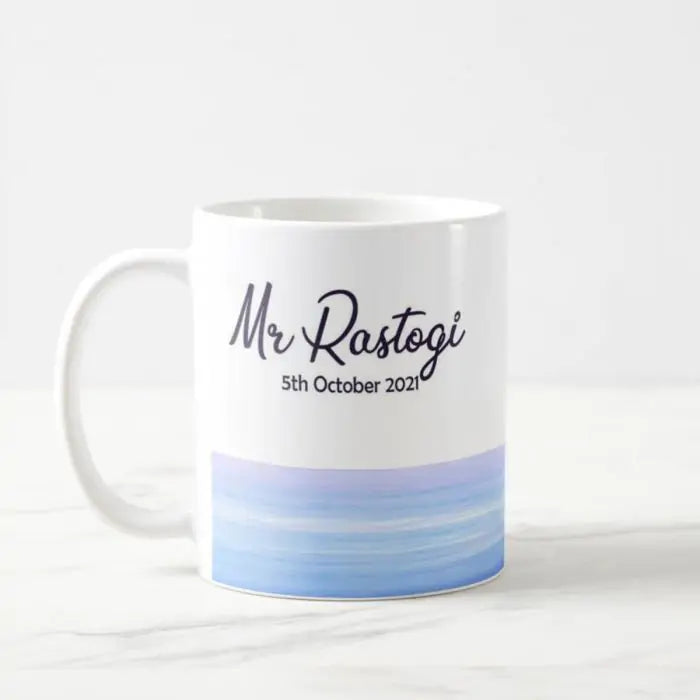 Personalised Couple Name & Date Mug Set