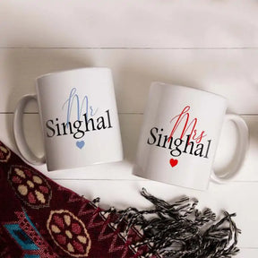 Personalised Couple Name Mug Set