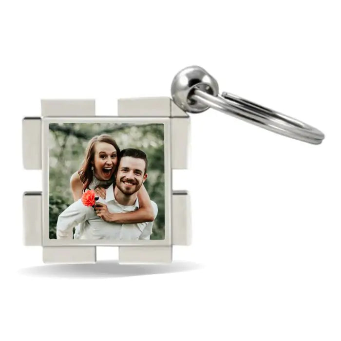 Personalised Square Metal Keychain-1