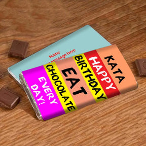 Personalised Colourful Banded Choco Bar