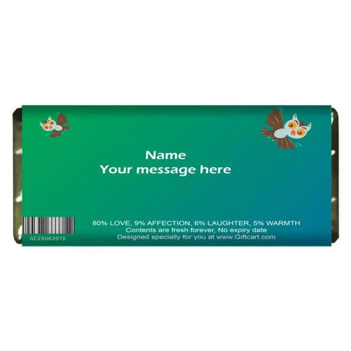 Personalised Sweet Owl message Choco Bar