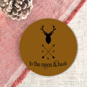 Set Of 4 - Personalised To The Moon And Back Rubber  Coasters