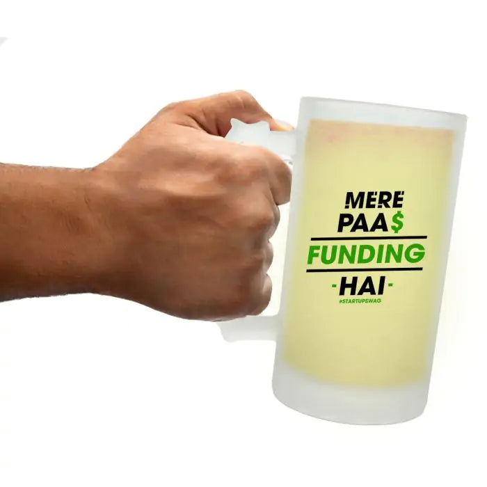 Mere Paas Funding Hai Beer Mug 600ml - Beer Lover Gift