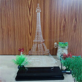 Personalised Effiel Tower 3D illusion LED lamp